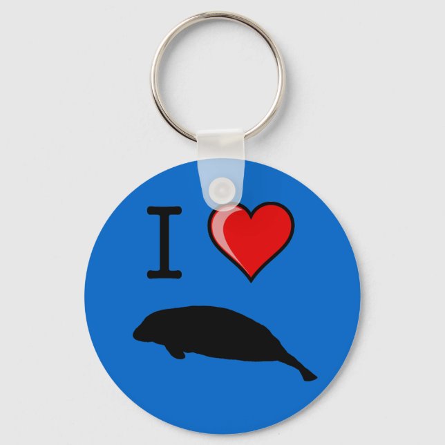 I Kärlek Manatees Keychain Nyckelring (Framsida)