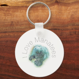 I Kärlek Manatees Keychain Nyckelring
