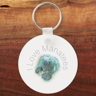 I Kärlek Manatees Keychain Nyckelring