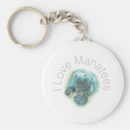 I Kärlek Manatees Keychain Nyckelring