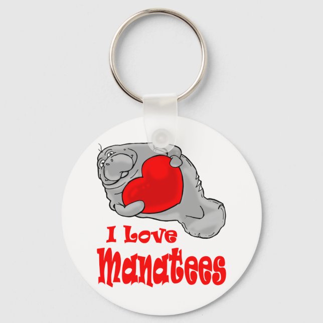 I Kärlek Manatees Keychain Nyckelring (Framsida)