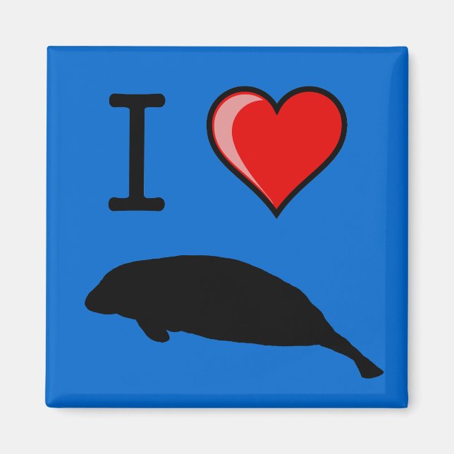 I Kärlek Manatees Magnet (Framsidan)