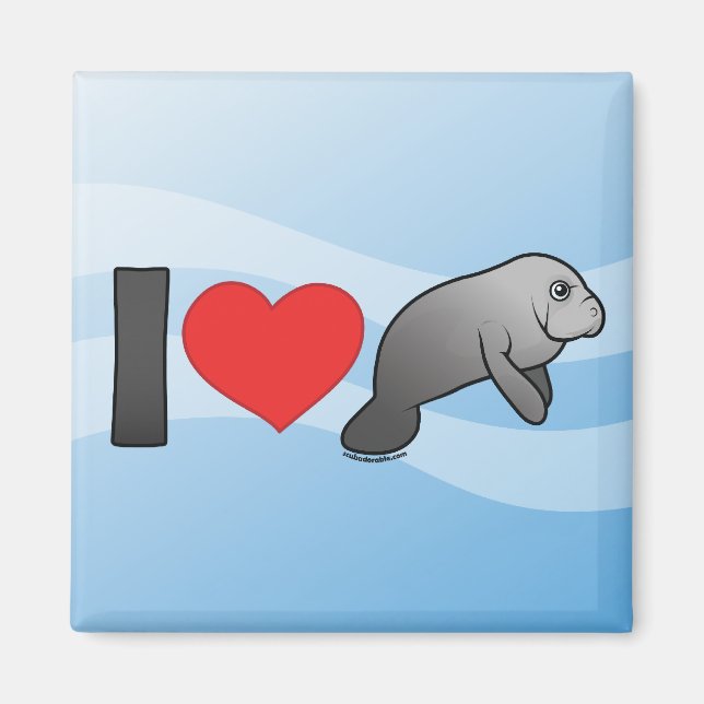 I Kärlek Manatees Magnet (Framsidan)