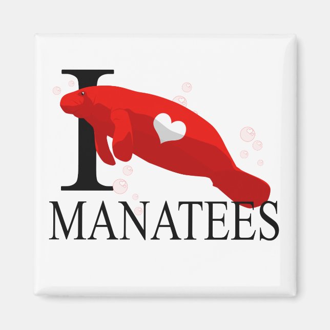 I Kärlek Manatees Magnets Magnet (Framsidan)