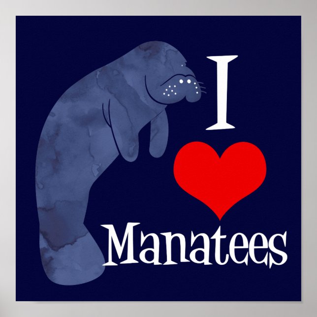 I Kärlek Manatees Poster (Framsidan)