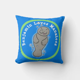 I kärlek manatees söt illustration av tecknad kudde