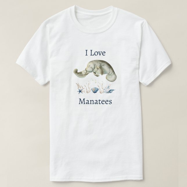 I Kärlek Manatees T-Shirt (Design framsida)