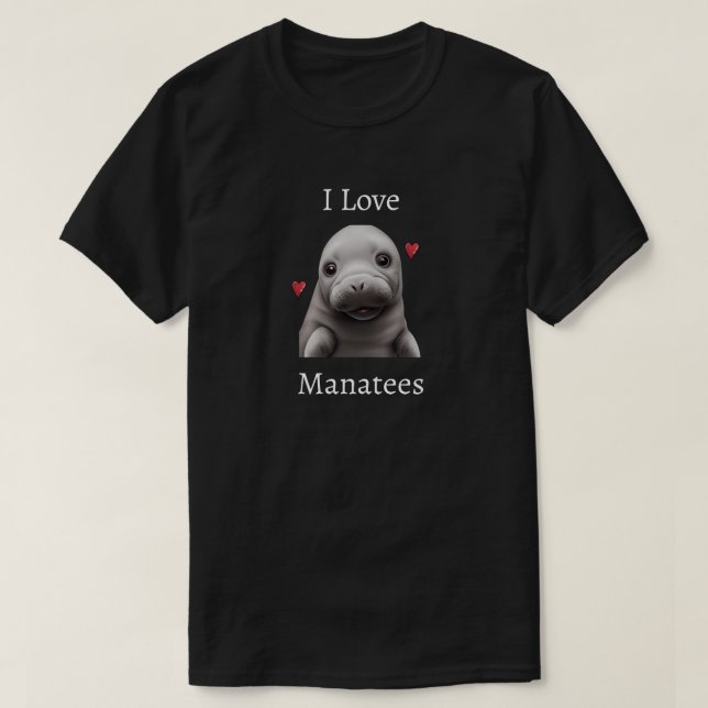 I Kärlek Manatees T-Shirt (Design framsida)