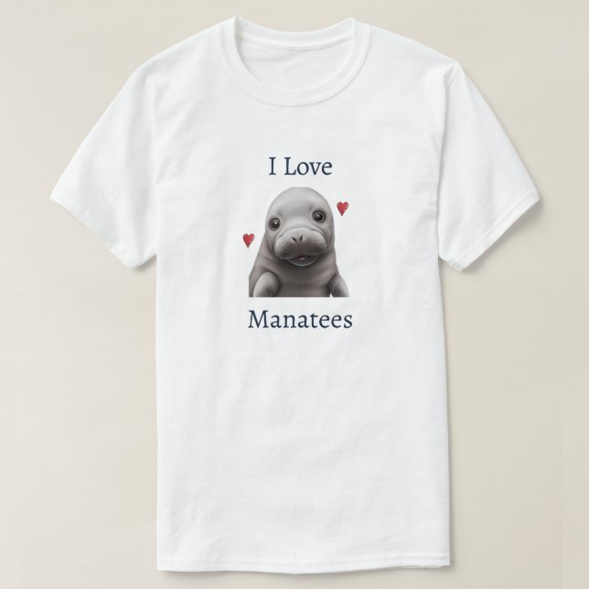 I Kärlek Manatees T-Shirt (Design framsida)