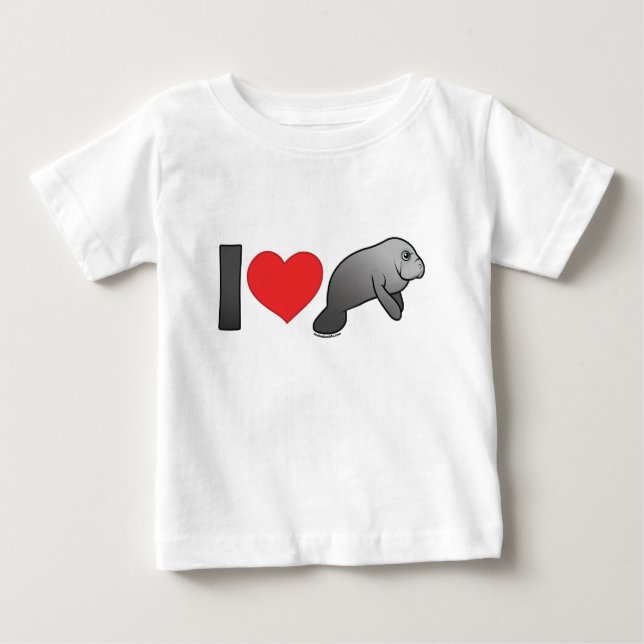 I Kärlek Manatees Tee Shirt (Framsida)
