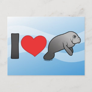 I Kärlek Manatees Vykort