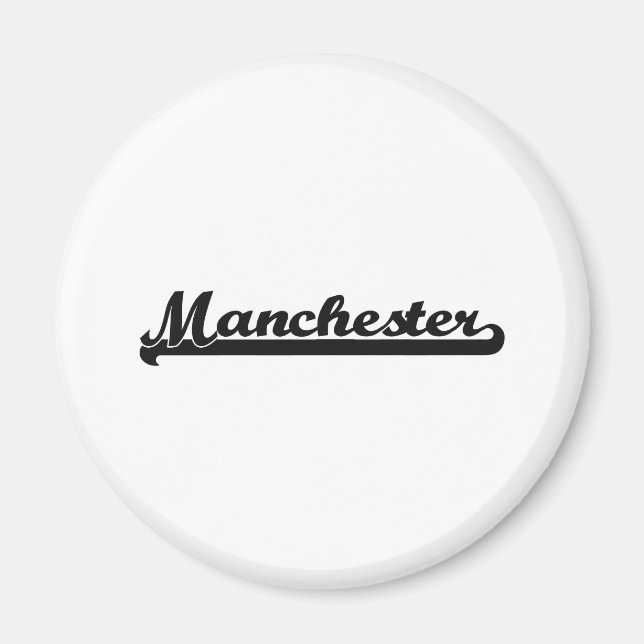 I kärlek Manchester New Hampshire Classic Design Magnet (Framsidan)