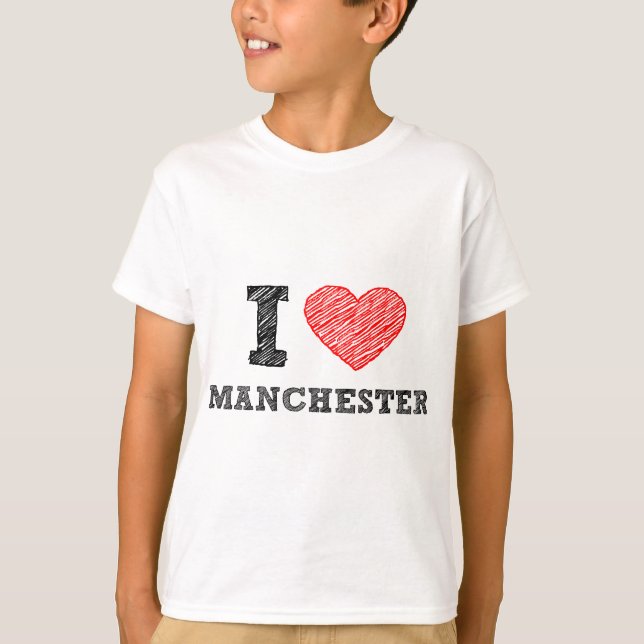 I-kärlek-Manchester Tee Shirt (Framsida)