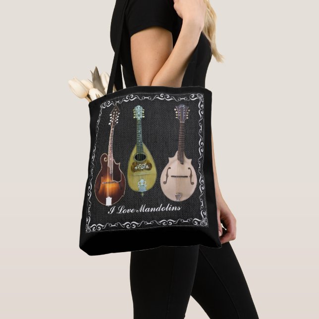 I KÄRLEK MANDOLINS TOTE BAG TYGKASSE (Närbild)
