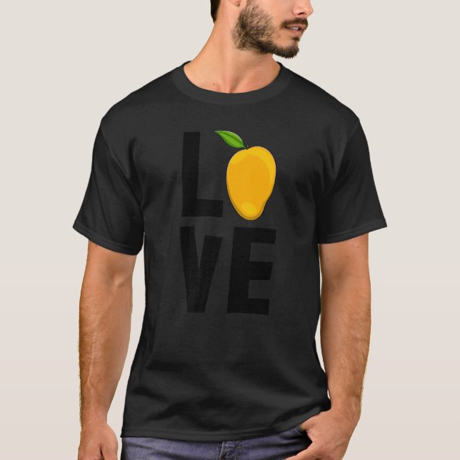 I Kärlek Mango Sweet Dabbing Funny Mango Fruit Kär T Shirt (Framsida)
