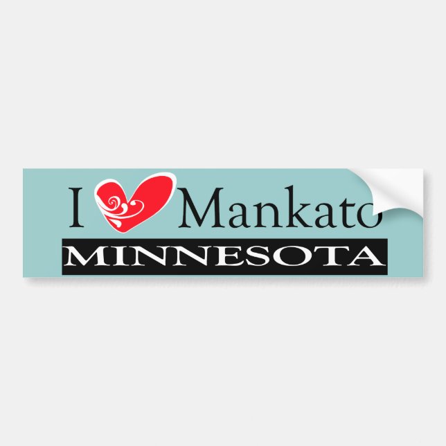 I Kärlek Mankato Minnesota Bildekal (Framsidan)