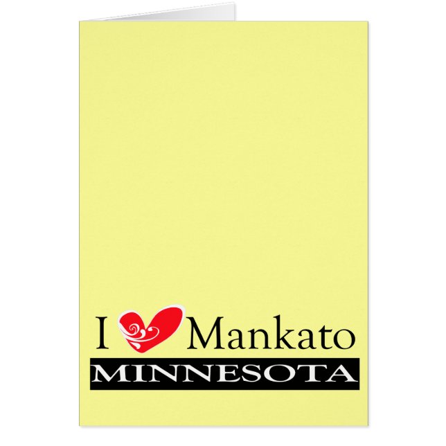 I Kärlek Mankato Minnesota Hälsningskort (Framsidan)