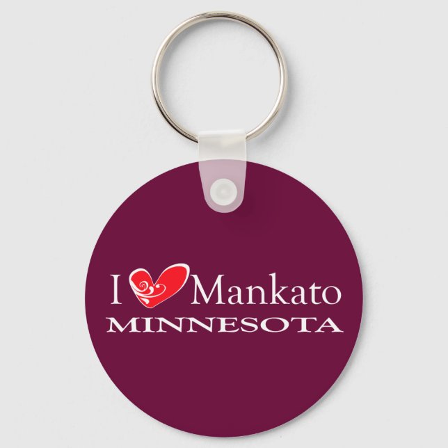 I Kärlek Mankato Minnesota Nyckelring (Framsida)