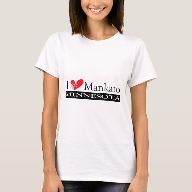 I Kärlek Mankato Minnesota Tee Shirt (Framsida)