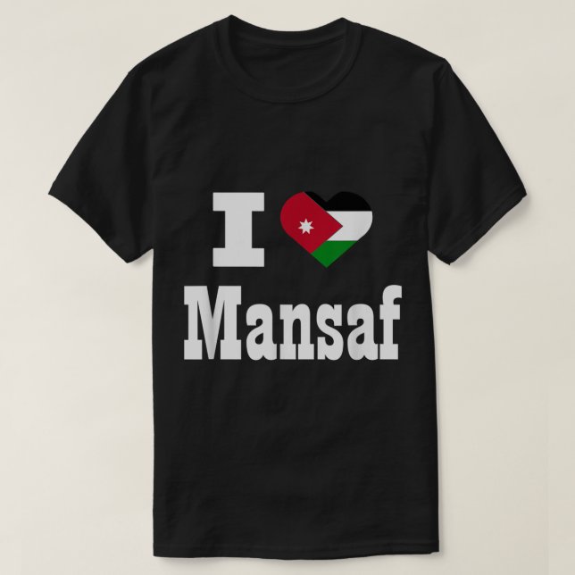 I kärlek Mansaf foodie Jordan flagga T Shirt (Design framsida)
