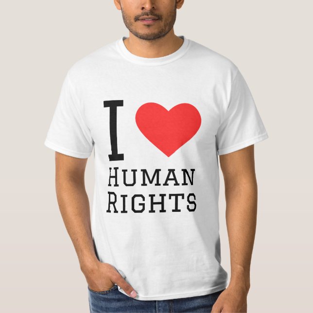 I kärlek mänskliga höger t shirt (Framsida)