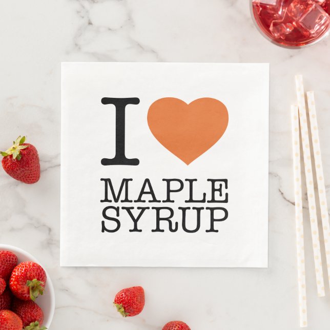 I KÄRLEK MAPLE SYRUP PAPPERSSERVETT (Insitu)