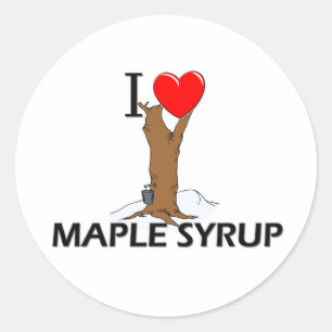 I Kärlek Maple Syrup Runt Klistermärke
