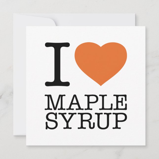 I KÄRLEK MAPLE SYRUP TACK KORT (Framsida)