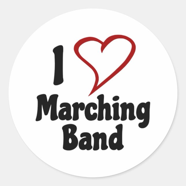 I Kärlek Marching Band Runt Klistermärke (Framsida)