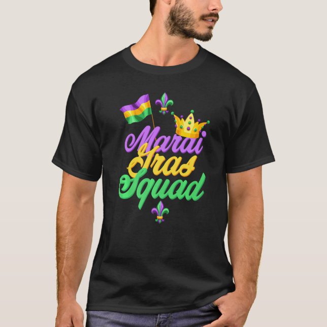 I kärlek Mardi Gras flagga krona Fleur de lis, Mar T Shirt (Framsida)