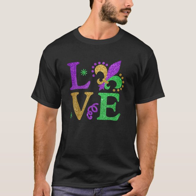 I Kärlek Mardi Gras Mardi Gras Tee for Women, Kids (Framsida)
