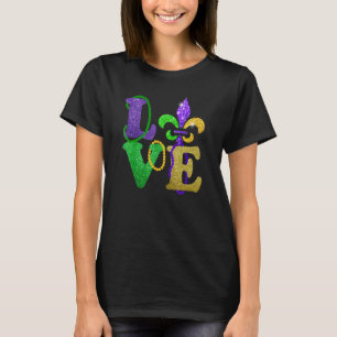 I Kärlek Mardi Gras New Orlean Festival Mardi Gras T Shirt