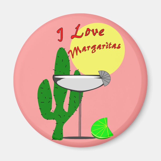 I kärlek margaritas—Margarita Älskare T-Shirts Magnet (Framsidan)