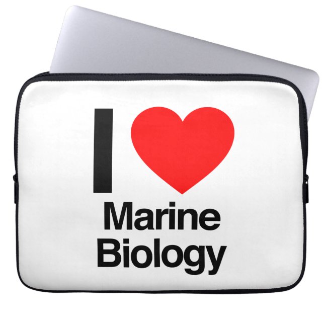 i kärlek marinbiologi laptop sleeve (Framsidan)