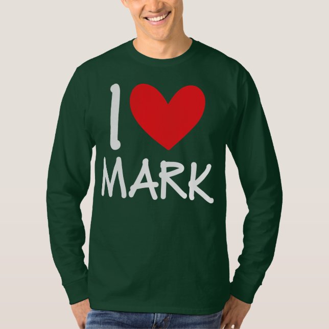 I Kärlek Mark Namn Personlig Manar Guy BFF Friend T Shirt (Framsida)