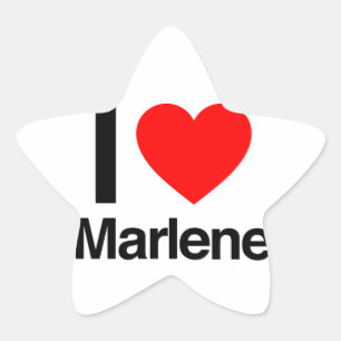 i kärlek marlene stjärnformat klistermärke
