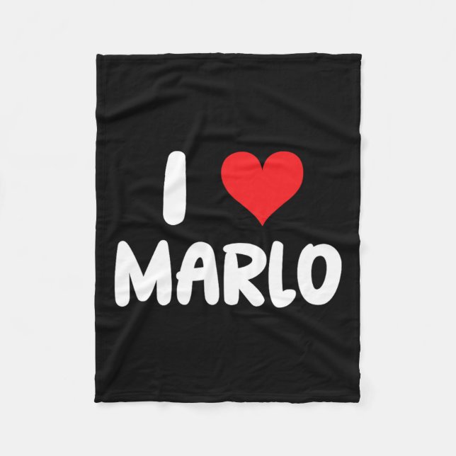 I Kärlek Marlo - Heart - Namn Fleecefilt (Framsidan)