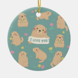 I Kärlek, Marmots Illustration Julgransprydnad Keramik