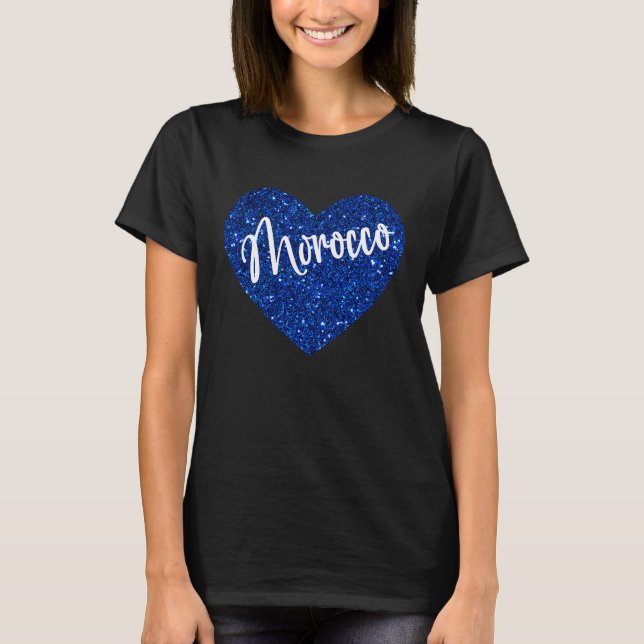 I Kärlek Marocko Heart T Shirt (Framsida)