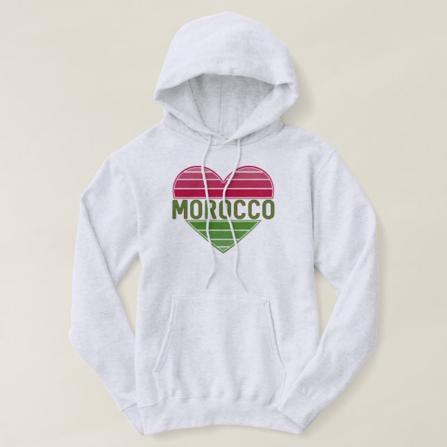 I Kärlek Marocko, marockanskt hjärta Hoodie (Design framsida)