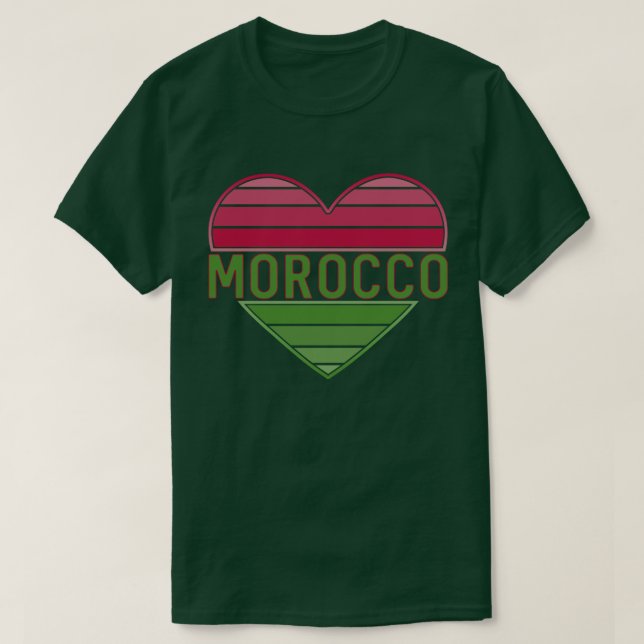 I Kärlek Marocko, marockanskt hjärta T Shirt (Design framsida)