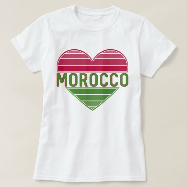 I Kärlek Marocko, marockanskt hjärta T Shirt (Design framsida)