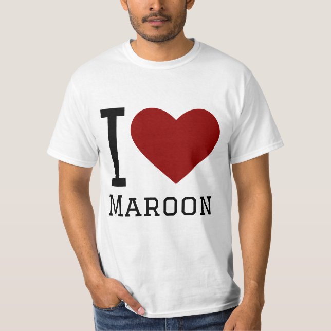 I kärlek-maronens kvadratiska dekal t shirt (Framsida)