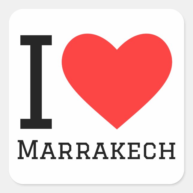 I kärlek Marrakech Fyrkantigt Klistermärke (Framsida)