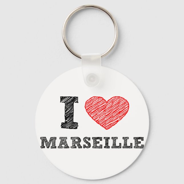 I-kärlek-Marseille Nyckelring (Framsida)