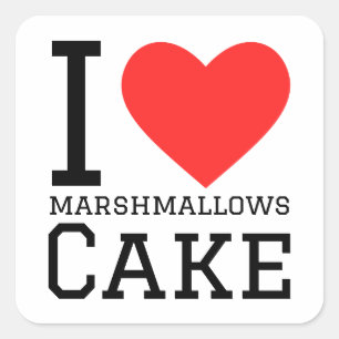 I kärlek Marshmallow tårta Fyrkantigt Klistermärke