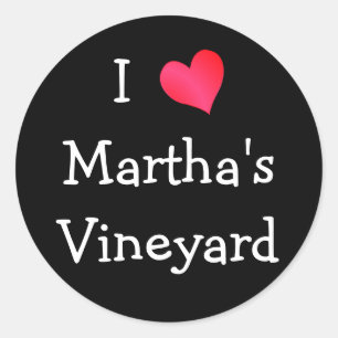 I Kärlek Martha's Vineyard Runt Klistermärke