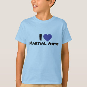 I kärlek martialkonst blått hjärta t shirt