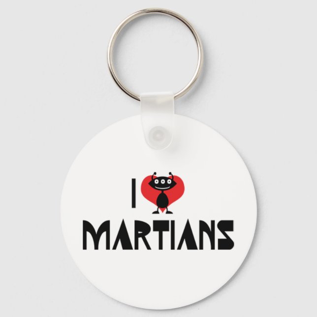 I Kärlek Martians Keychain Nyckelring (Framsida)