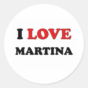 I Kärlek Martina Runt Klistermärke